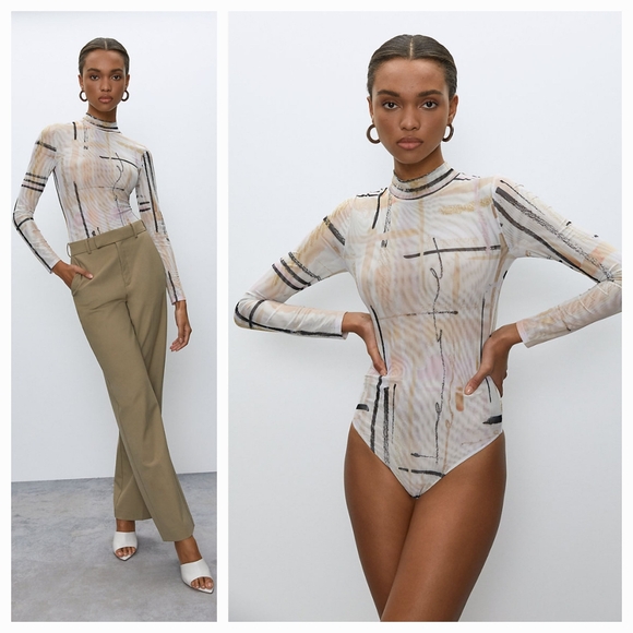 Babaton Parlay Bodysuit Light Cream/Denude Sz XXS - Picture 2 of 15